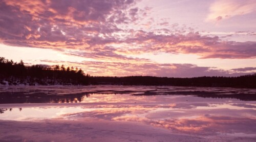 Walden Pond Winter Sunset