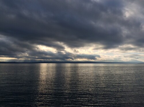 Storm rolling in on ocean