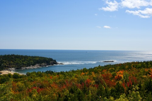 Acadia National Park photo from Beehive Trail looking Sand Beach